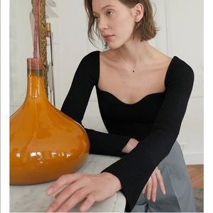 CHIARA KNIT BUSTIER TOP IN BLACK